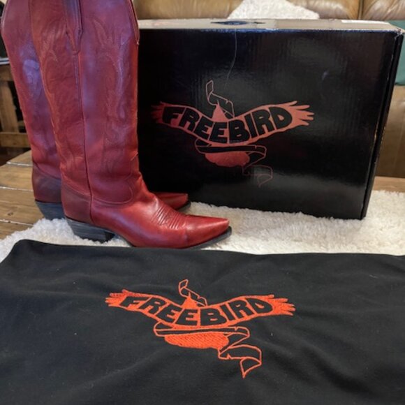Freebird Red Cowgirl Boots, Original, Handcrafted, Exclusive Leather size 9 - Picture 3 of 9
